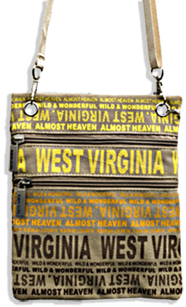 Robin Ruth Neck Wallet - West Virginia Big City -Khaki/Orange 