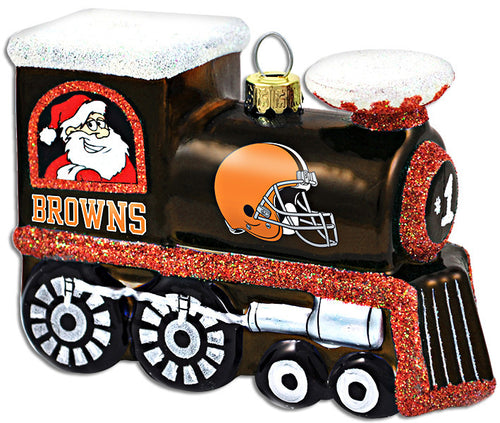 Ornament Glass Train Cleveland Browns