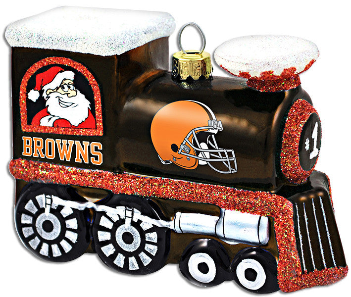 Ornament Glass Train Cleveland Browns