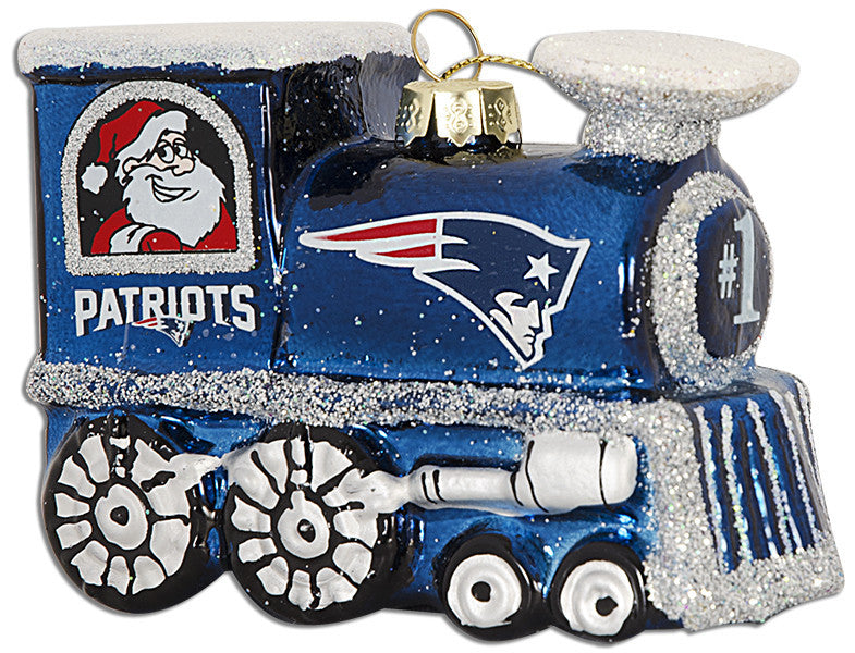 Ornament Glass Train New England Patriots