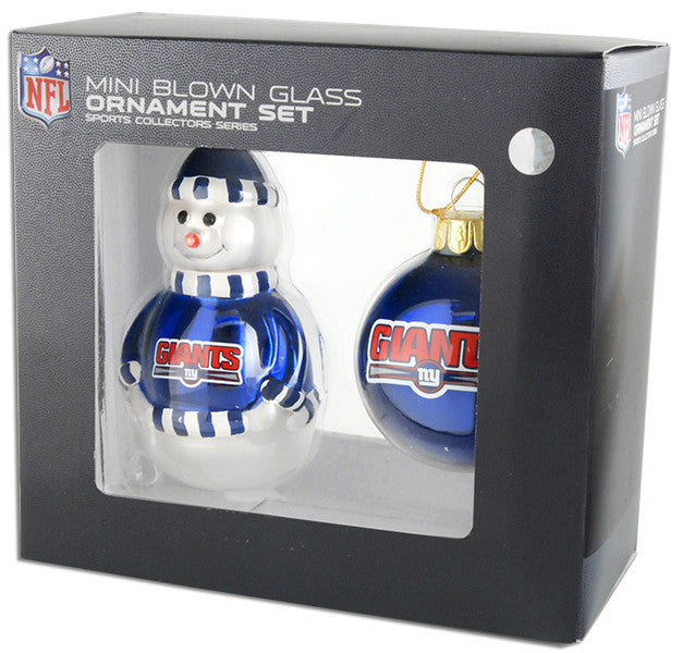 Mini Blown Ornament Set NY Giants