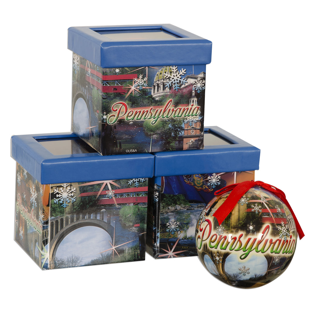 Ornament - Decoupage Boxed - Pennsylvania