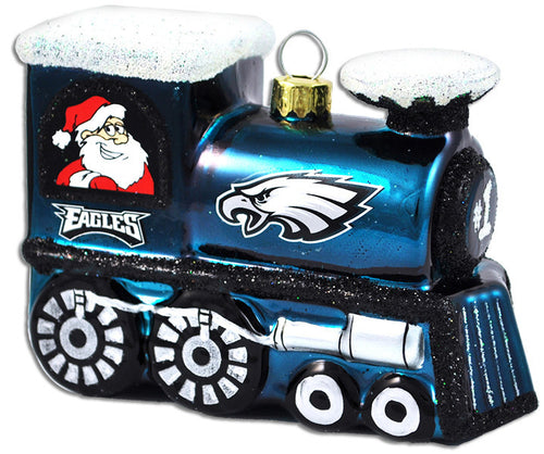 Ornament Glass Train Philadelphia Eagles