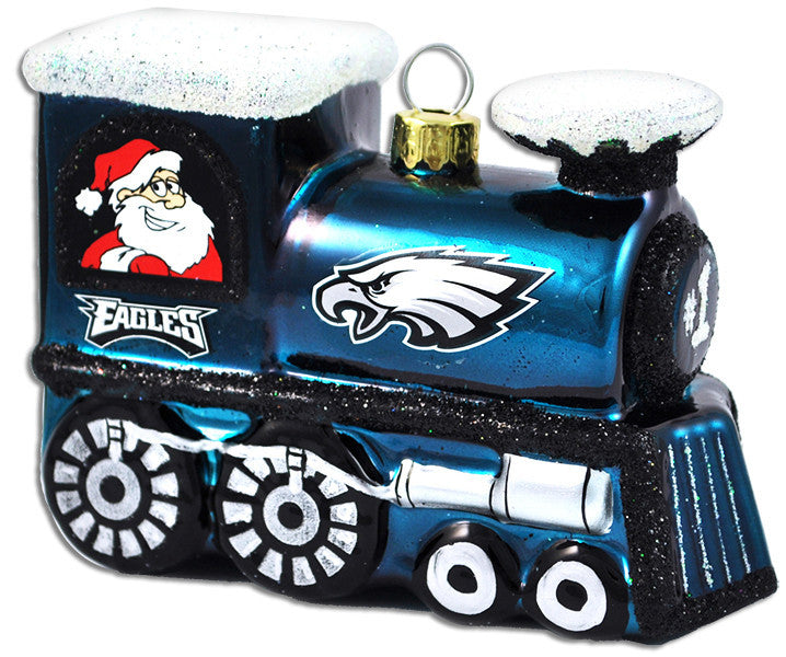 Ornament Glass Train Philadelphia Eagles