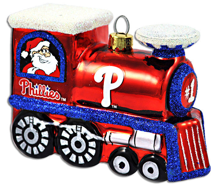 Ornament Glass Train Philadelphia Phillies