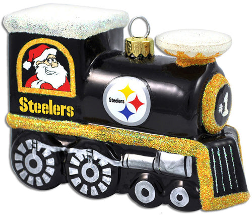 Ornament Glass Train Pittsburgh Steelers
