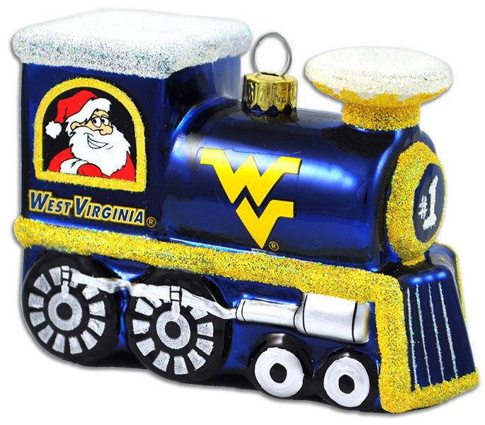 Ornament Glass Train West Virginia University