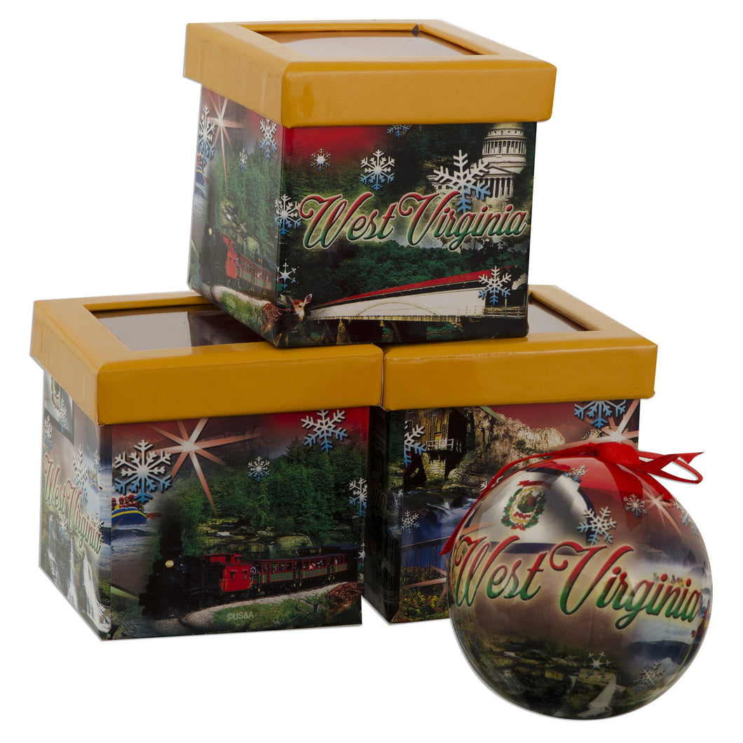 Ornament - Decoupage Boxed - West Virginia