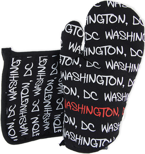 Oven Set Washington DC Black White Red Souvenir