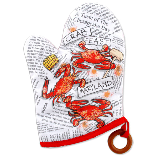 Pot Holder Oven Mitt Maryland Crab Feast Souvenir
