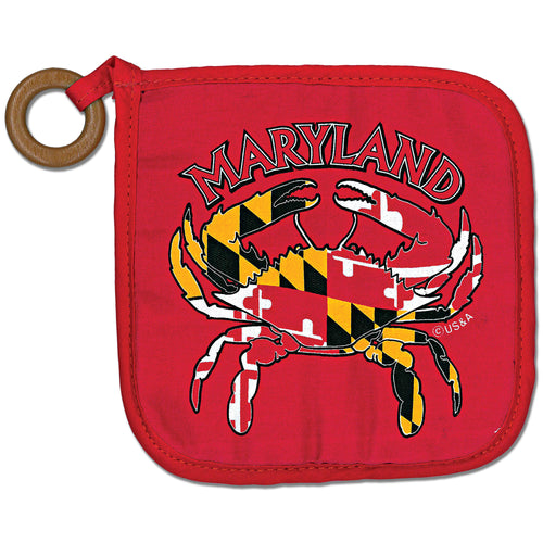 Pot Holder Square Maryland Crab Flag Souvenir