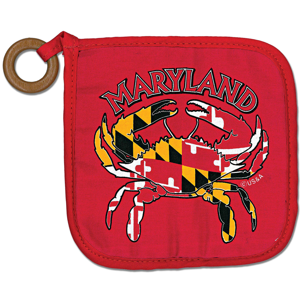 Pot Holder Square Maryland Crab Flag Souvenir