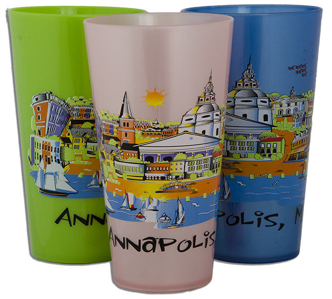 PMAM1 Plastic Cup Annapolis Cartoon Asst Colors