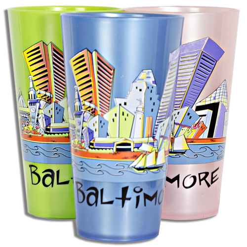 PMBM2 Plastic Tumbler 4 Assorted Colors Baltimore Cartoonscape
