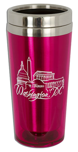 PMDC03P Insulated Stainless Mug Washington DC Hot Pink