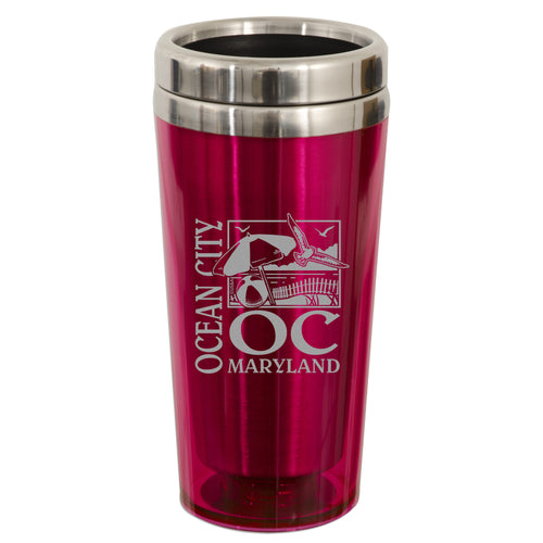 Insulated Stainless Mug - Ocean City PINK