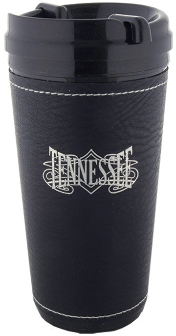 PMTN1 Car Mug Black Leather Tennessee Tribal