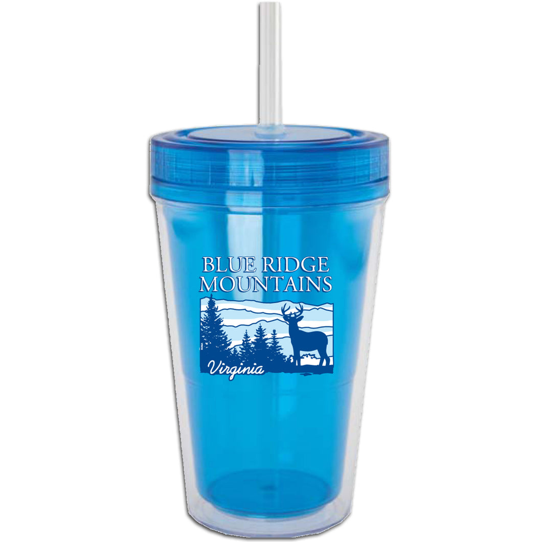 PMVA8 Acrylic Tumbler 16 oz BLUE Virginia Blue Ridge