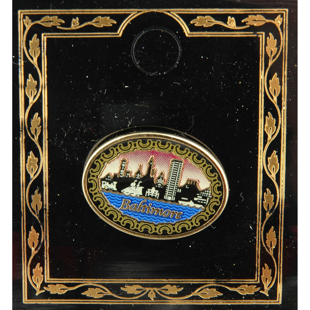 Pin Color Fill Oval Baltimore Silhouette