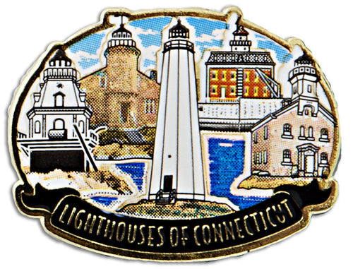 Pin Color-Filled Connecticut Lighthouses