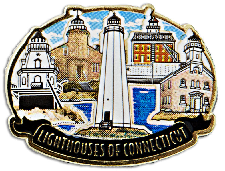 Pin Color-Filled Connecticut Lighthouses
