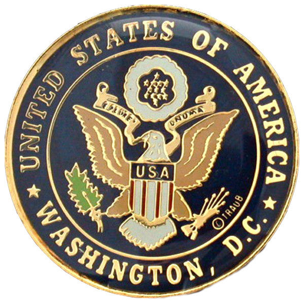Pin Brass Enamel USA Seal Washington DC
