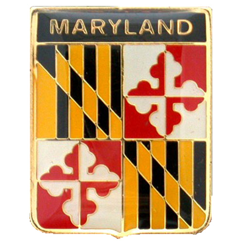 Pin Brass Enamel Maryland Shield