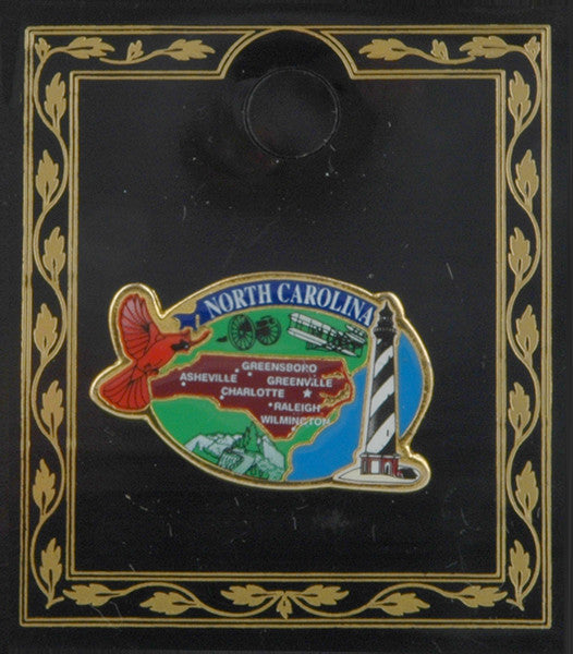 Pin Color-Filled North Carolina Map Symbols