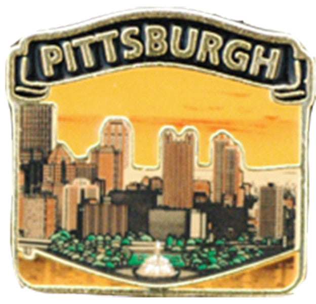 Pin Color-Filled Pittsburgh Orange Sky