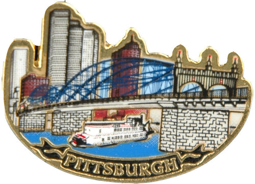 Pin Color Filled Pittsburgh Riverboat