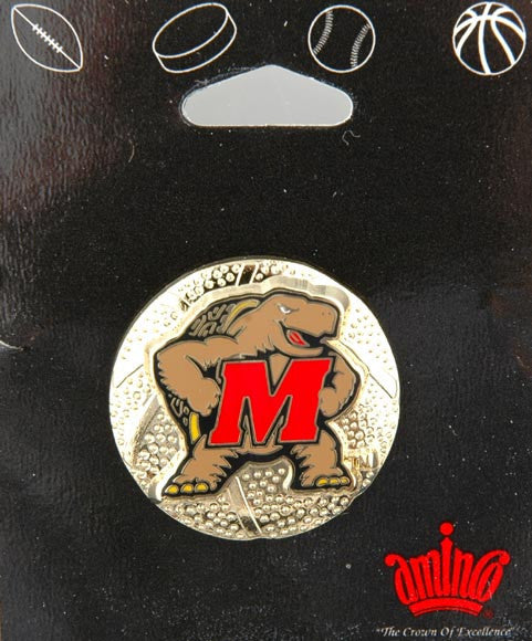 Pin Brass Enamel Basketball University of Maryland