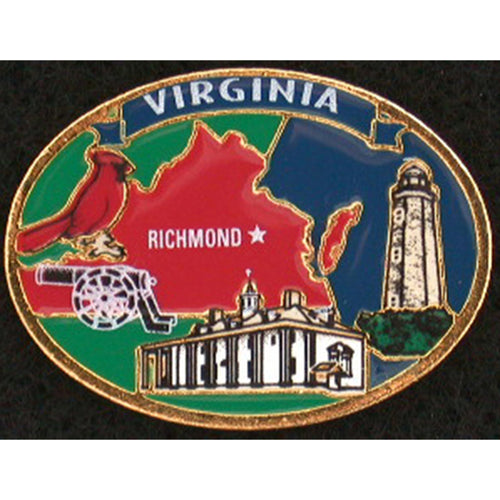 Pin Color-Filled Carded Virginia Map