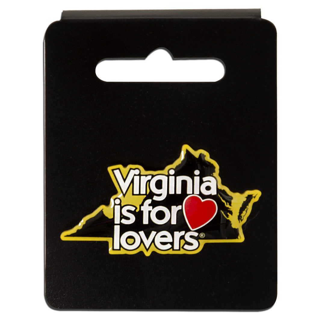 Brass enameled pin Virginia is for Lovers