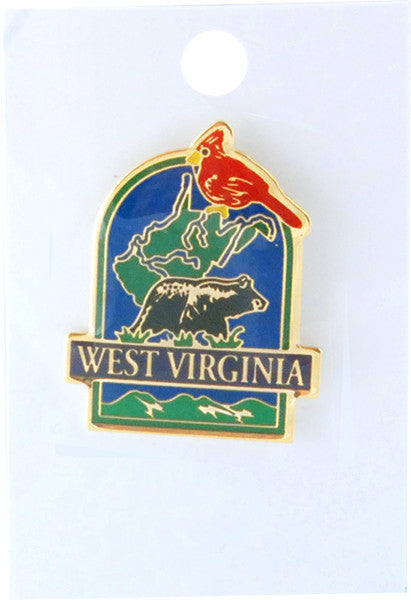 Pin Brass Enamel West Virginia