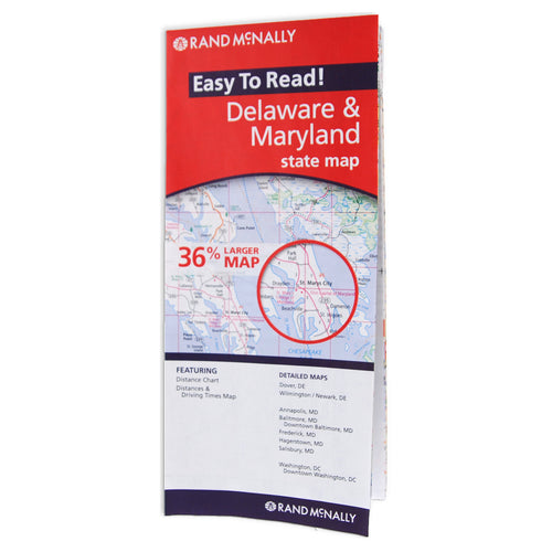 PRMD6 Pocket Map Easy to Read Delaware & Maryland