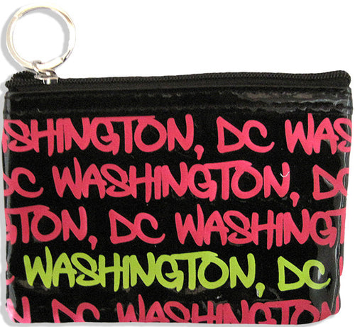 Small Rectangle Purse Washington DC Black Fuschia Yellow