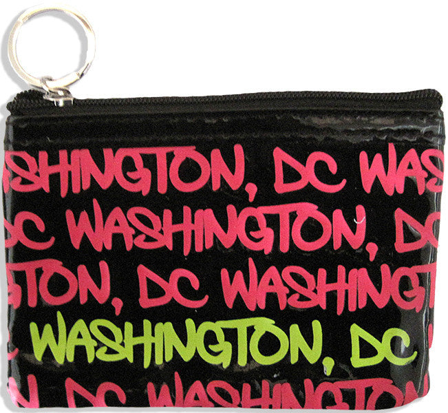 Small Rectangle Purse Washington DC Black Fuschia Yellow