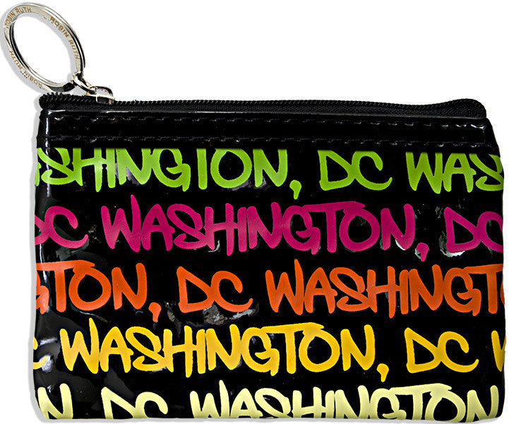 Small Rectangle Purse Washington DC Black Rainbow