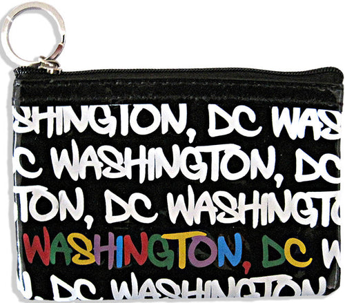 Small Rectangle Purse Washington DC Black White Multi