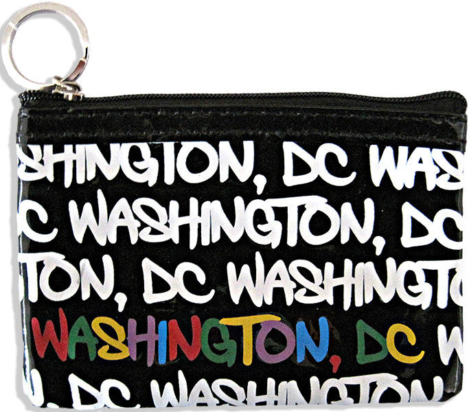 Small Rectangle Purse Washington DC Black White Multi