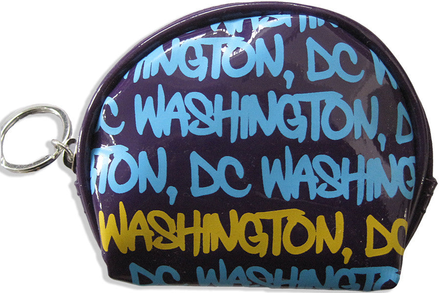 Small Round Purse Washington DC Purple Blue Yellow