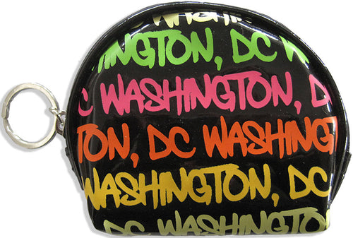 Small Round Purse Washington DC Black Rainbow