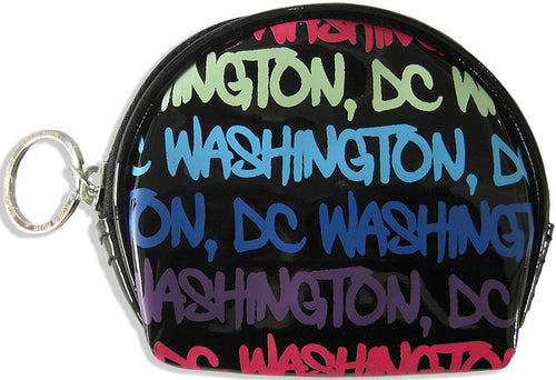 Small Round Purse Washington DC Black Blue Purple