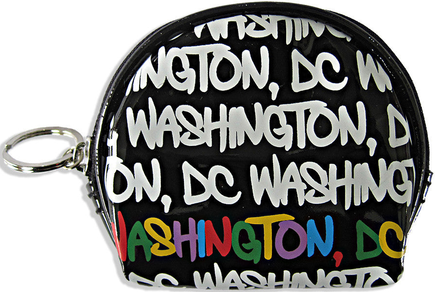 Small Round Purse Washington DC Black White Multi