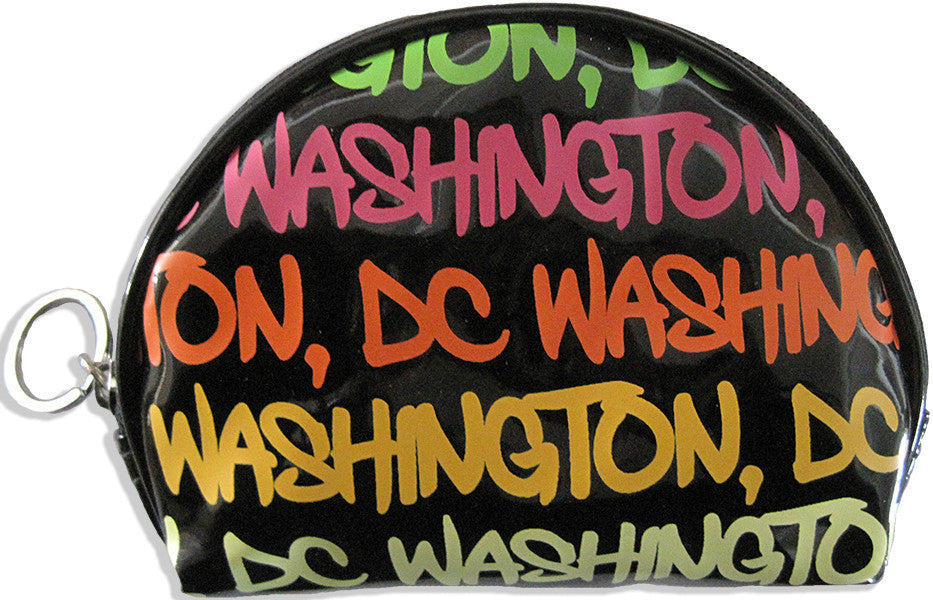 Large Round Purse Washington DC Black Rainbow