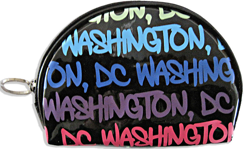 Large Round Purse Washington DC Black Blue Purple