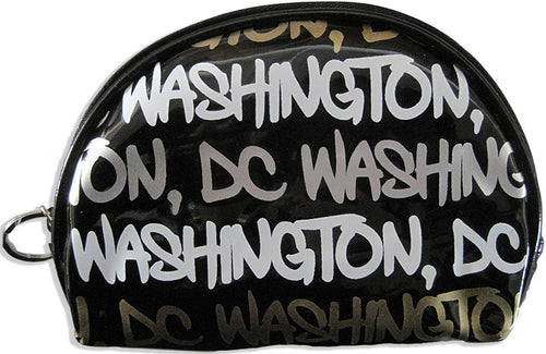 Large Round Purse Washington DC Black White Gold