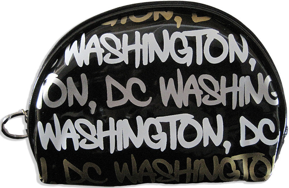 Large Round Purse Washington DC Black White Gold