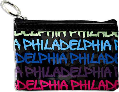 Small Rectangle Purse Philadelphia Black Blue Purple