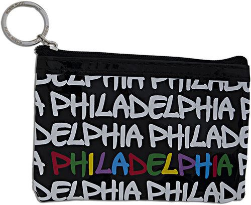 Small Rectangle Purse Philadelphia Black White Multi
